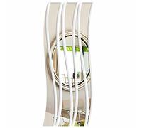 FLEXISTYLE Specchio decorativo Waves d, design moderno, specchio acrilico da 3 mm dall'UE, soggiorno, camera da letto, corridoio, infrangibile, decorazione fai da te, argento, prodotto nell'Unione
