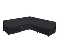 Flexiyard Copridivano componibile da esterno, resistente, 290 x 285 cm, impermeabile 600 D, copertura per mobili da patio, prato e patio (nero notte, a forma di V, 115 x 115 cm)