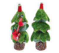 flexman Albero di Natale Che Canta e Balla, Giocattoli di Peluche con Luci e 8 Canti Natalizi Musicali, Albero di Natale Elettrico Che Canta per I Giocattoli Dell'Albero di Natale (Guitar Stump