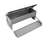 flexman Alimentatore di Pollo Automatico, Alimentatore Pollame a Prova Acqua Grande capacità in Acciaio con Coperchio, Distributore di Alimenti per Il Pettinatura a Prova Roditori