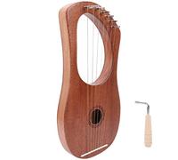 FLEXMAN Arpa a Lira, 7 Corde in Metallo Corpo in Mogano Arpa a Lira con Chiave Girevole Regali per Amici Parenti Principianti Amanti Degli Strumenti