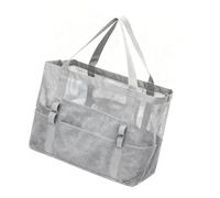 FLEXMAN Borsa da Spiaggia in Rete, Borsa da Spiaggia a Tracolla con Tasche Multiple 42X20x39 cm, Borsa da Piscina in Rete Multiuso per Spiaggia, Viaggi, Feste in Piscina