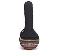 FLEXMAN Borsa per Banjo a 4 Corde, 25X10.4X3in Stile Etnico Ukulele Uke Cinturino Accordabile da Concerto con Strato di Cuscino in Cotone Proteggi Il Corpo del Banjo Forniture