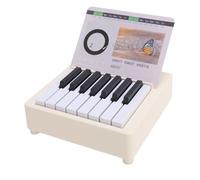 FLEXMAN Calendario per la Scrivania per Pianofortes in Miniatura, Ornamento Desktop per Scrivania Musicale Giocabile Innovativa con Adesivi di Carte per le Banche Degli Uffici (Bianco)
