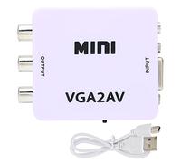 flexman Convertitore da AV a VGA, Plug and Play Adattatore Convertitore Video Mini VGA a AV 1080P HD da 165 MHz con Cavo Dati per TV PC