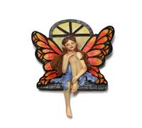 FLEXMAN Garden Fairy Statue, 13.5X3x16 cm Glow in the Dark Resin Fairy Figurine Wall Art Sculpture Fairy Out of Window Tree Hugger per Outdoor Patio Lawn Yard Porch