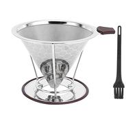 FLEXMAN Gocciolatore per Caffè da 1-6 Tazze, Portafiltro Riutilizzabile con Design a Doppio Strato in Acciaio Inossidabile con Supporto, Macchina per Il Caffè per Condividere Pento