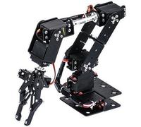 FLEXMAN Kit braccio robotico, 6DOF Robot meccanico braccio morsetto artiglio, programmabile alluminio robot industriale DOF Manipolatore per insegnamento fai da te
