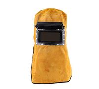 FLEXMAN Maschera Protettiva per Casco Saldatura, Circonferenza Della Testa 60 cm, Maschera Saldatura in Pelle per Saldatore, Berretto da Lavoro con Lente Ribaltabile e Drappeggio per Collo Spalle