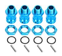 flexman Mozzo Esagonale Ruota da 4 Pezzi, Conversione Accoppiatore Combinatore Adattatore Estensione in Lega di Alluminio per Modello di Auto RC 1/8 (Azul)