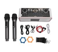 FLEXMAN Odcast Equipment Bundle, Kit per Schede Audio Karaoke con Altoparlante Bluetooth Hifi Stereo 2 Microfono Suono Mixer Board, Video Content Creator Kit per Telefono PC