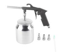 flexman Pistola sabbiatrice ad aria PS~6R, kit sabbiatrice con recipiente in alluminio 750 cc materiali base acqua solventi oleosi, kit set strumenti pistola spruzzo levigare superfici sabbiate
