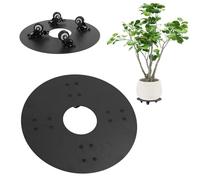 flexman Rolling Plant Stand, Fioriere Rotonde in Acciaio al Carbonio Pallet a Doppio Cuscinetto Ruote a Bloccaggio Silenzioso Fioriera Multifunzione Caddy per Balcone, Patio (12inch)
