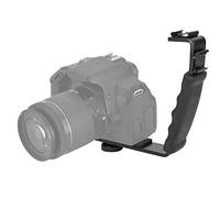 FLEXMAN Staffa L per fotocamera, supporto adattatore per supporto dual hot shoe lega di alluminio, impugnatura imbottita per carichi pesanti con filettatura 1/4 per microfono DV
