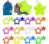 FLEXNOVA 12 ciondoli catarifrangenti per bambini, a forma di stella colorata, per regali di compleanno per bambini, regali per gli ospiti, 5, 6, 7, 8 anni, stelle luminose per zaino, zaino