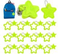 FLEXNOVA 12 ciondoli catarifrangenti per bambini, a forma di stella, per regali di compleanno per bambini, regali per gli ospiti, 5, 6, 7, 8 anni, stelle luminose per zaino, zaino, portachiavi