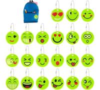 FLEXNOVA 22 pezzi catarifrangenti per bambini, ciondolo a riflettore Smiley per bambini, pensierino significativo per compleanno dei bambini, portachiavi per bambini, pensierino per zaino in