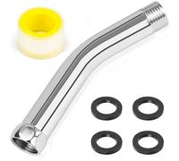 FLEXNOVA Estensione soffione doccia in acciaio inox G1/2 prolunga soffione doccia braccio doccia 1/2 pollici adattatore con nastro sigillante filettato e 4 guarnizioni doccetta prolunga pezzi di
