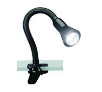 FLEXO LAMPADA CON PINZA FLESSIBILE + SPOT NERA H.30CM 1 LUCE ATTACCO E14