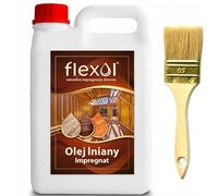 FLEXOL Olio di lino per legno, per interni ed esterni, impregnazione naturale, 2L, incolore,