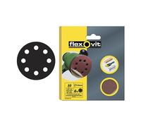 Flexovit - Dischi abrasivi Hook & Loop 125mm grossi 50 g (confezione da 15)