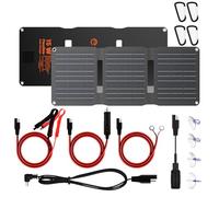 Flexsolar Caricatore solare da 15 W, pannello solare, impermeabile, IP67, con cavo di collegamento USB DC SAE, per auto, barca, moto, rimorchio, ecc