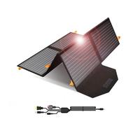 FLEXSOLAR Kit pannello solare pieghevole 60W, caricabatterie solare portatile con uscite USB C DC5521, connettore smartphone, tablet, laptop per campeggio esterno(Senza uno a quattro fili di ricarica)