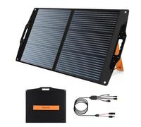 FlexSolar Pannello Solare Portatile Pieghevole 100W con Uscite QC3.0/USB-A/USB-C/DC7909/5521/XT60/Anderson, IP67 Caricabatterie Solare Monocristallino per Power Station, Laptop, Camper e Campeggio