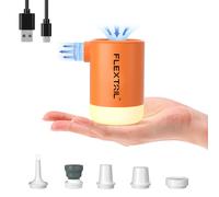 FLEXTAIL Pompa d'aria portatile, gonfiatore elettrico con luce da campeggio e funzione EPS, ideale per materassini, letti ad aria, sacchi sottovuoto