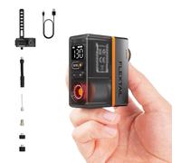FLEXTAILGEAR Mini Pompa per Bicicletta Elettrica, 130 PSI Portatile con Manometro e Fanale Posteriore, Spegnimento Automatico, Valvola Presta e Schrader per E-Bike, Mountain Bike, City Bike e Bici da