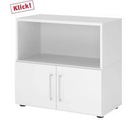 FlexWall | Altezza 2 raccoglitori | ante + unità | con piedini regolabili Bianco/Bianco