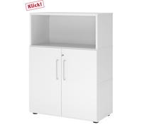 FlexWall | Altezza 3 raccoglitori | ante + unit | con piedini regolabili - Bianco/Bianco