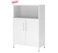 FlexWall | Altezza 3 raccoglitori | ante + unit | con telaio di base - Bianco/Bianco