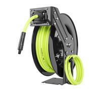 Flexzilla Avvolgitubo dell'Aria Retrattile a Faccia Aperta, 3/8 "x 50 Piedi, Resistente, Leggero, Ibrido, ZillaGreen - L8611FZ