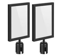 Flexzion - 2 supporti retrattili per cartelloni con supporto per stanchions retrattili, diametro 6 cm, formato A4, formato 21,6 x 27,9 cm, con cornice in plexiglass f/controllo della folla