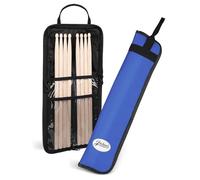 Flexzion Borsa per 4 paia di bacchette, Custodia per accessori strumento musicale percussion, Borsa per sticks drum con tracolla regolabile maniglia, Portabacchette resistente all'acqua (Blu)