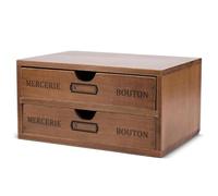 Flexzion Cassettiera porta oggetti in legno, Accessori da ufficio da tavolo con 2 cassetti portaoggetti set, Mobile supporto per laptop organizer contenitore da scrivania per lavoro arredamento
