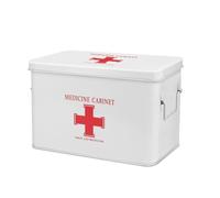 Flexzion Kit di forniture per medicine di primo soccorso, organizzatore, croce rossa, scatole vuote antiche vintage per la casa famiglia set di attrezzi di emergenza