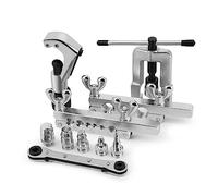 Flexzion Kit di strumenti per svasatura - Tubo del freno a 45 gradi, in rame, ottone, alluminio, estrusione in acciaio dolce da 1/8 a 3/4" per tubi HVAC, acqua e gas, impianti idraulici