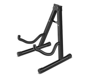 Flexzion Supporto da pavimento a forma di A per chitarre acustiche ed elettriche - Rack portatile per strumenti musicali espositore chitarra classica basso, Accessori stand poggia sostegno piedistallo