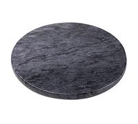 Flexzion Tagliere rotondo per formaggi in marmo nero, 30,5 cm, per salumi, formaggi, tagliare, pasticceria, sottopentola, antiaderente e resistente al calore