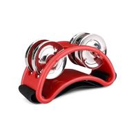 Flexzion Tamburello del piedi percussion, Strumento musicale gadget cajon accessori foot shaker, Tamburo per bambini KTV festa regalo per cantanti e chitarristi, Musica sonagli percussioni (Rosso)