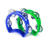 Flexzion Tamburello Hand Bell Strumenti musicali a percussione (blu e verde)