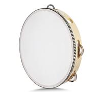 Flexzion Tamburello portatile in legno 8 coppie jingles, Tamburello strumento musicale sonagli per bambini adulti gioco regalo KTV, Tamburello a percussione tenuto in mano (10 Pollici / 25,4cm Legno)