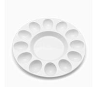 Flexzion Vassoio per uova alla diavola, in ceramica bianca, vassoio da portata per 12 uova, per catering, per uova sode del diavolo, porta uova di Pasqua e deserti, unico piatto decorativo da cucina