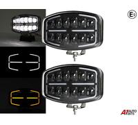 Flexzon 12V/24V 10" LED Faro Ovale Jumbo Dynamic X2 Bianco Ambra DRL E-Mark