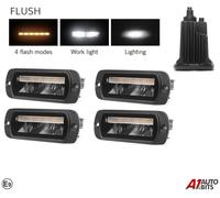 Flexzon 5" LED Faro Spot Montaggio A Incasso X4 Bianco Ambra 12V 24V E9