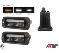 Flexzon Barra Faro LED 5 Pollici Spot Amber Strobe Flush Fit 12V 24V E9 X2