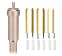 Fleymu 6Pcs Lame a Punta Fine di Alta Qualità con Hosing, 30/45/60 Gradi Deep Cut Blade e Alloggiamento di Ricambio, Compatibili con Cricut Maker 3, Air 3, Air 2, Air, One, Explore 3, per Card Stock
