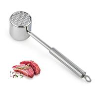 Fleymu Batticarne Acciaio Inox, Doppio Lato Schiaccia Carne 22 cm, Batti Carne da Cucina, Batticarne Professionale Ideale, Lavabile in Lavastoviglie, per Bistecca Manzo Pollo Maiale